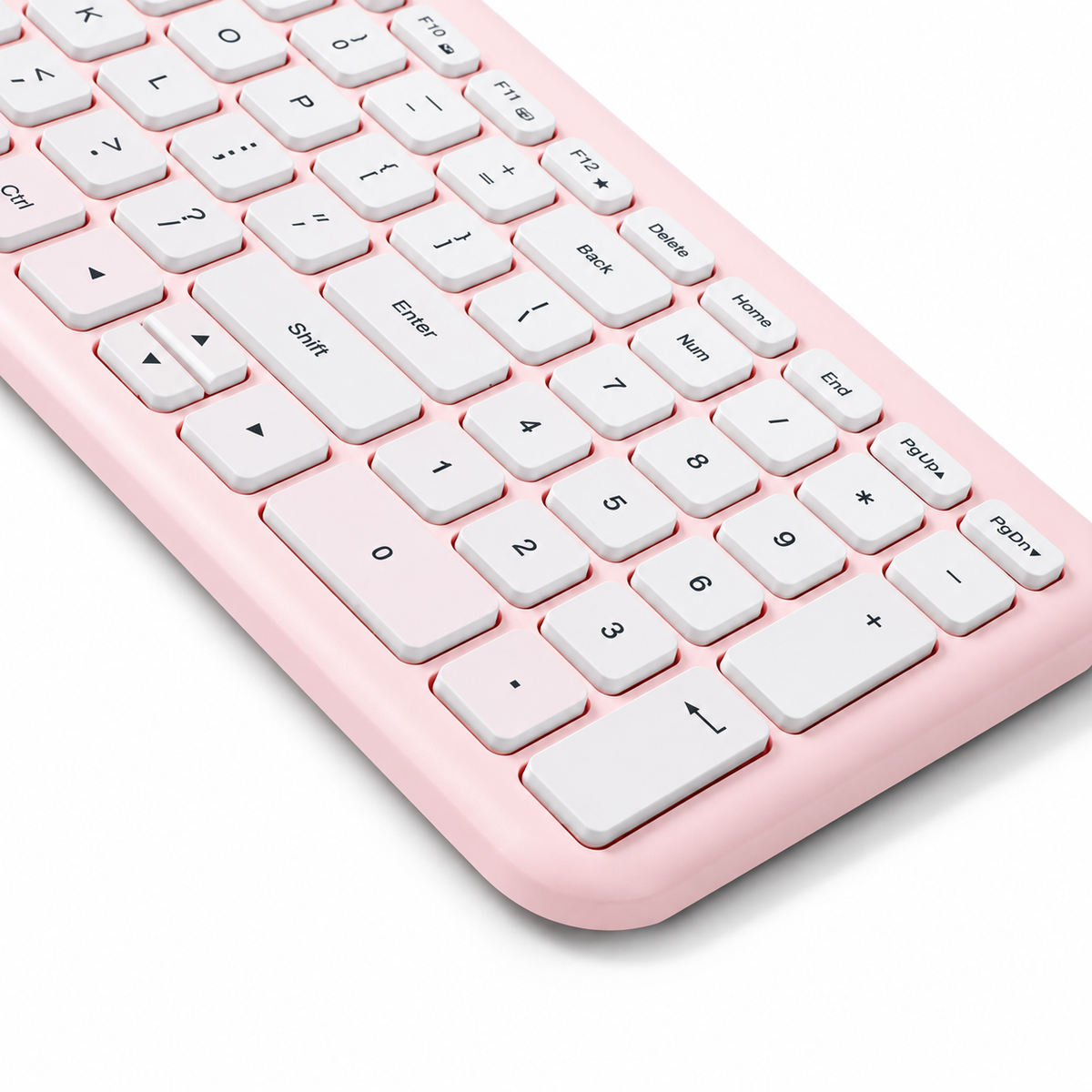 Pink Full Size Gradient Wireless Keyboard With Dual Connection